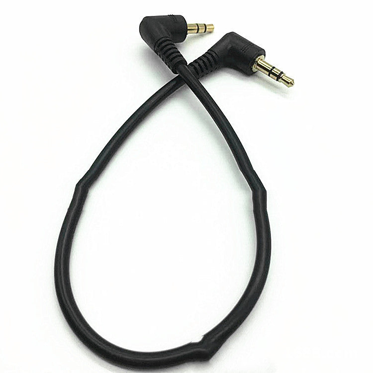HKM-856403 3.5MM Gold-Plated Audio Cable for Mobile and Headphone Connection - 0.3 Meters, Black