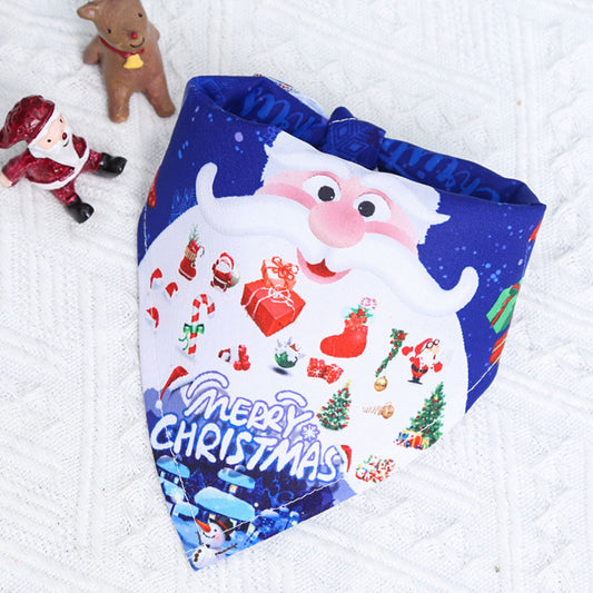 HKM-8566589 Christmas Cartoon Cotton Pet Dress and Triangle Scarf for Pets