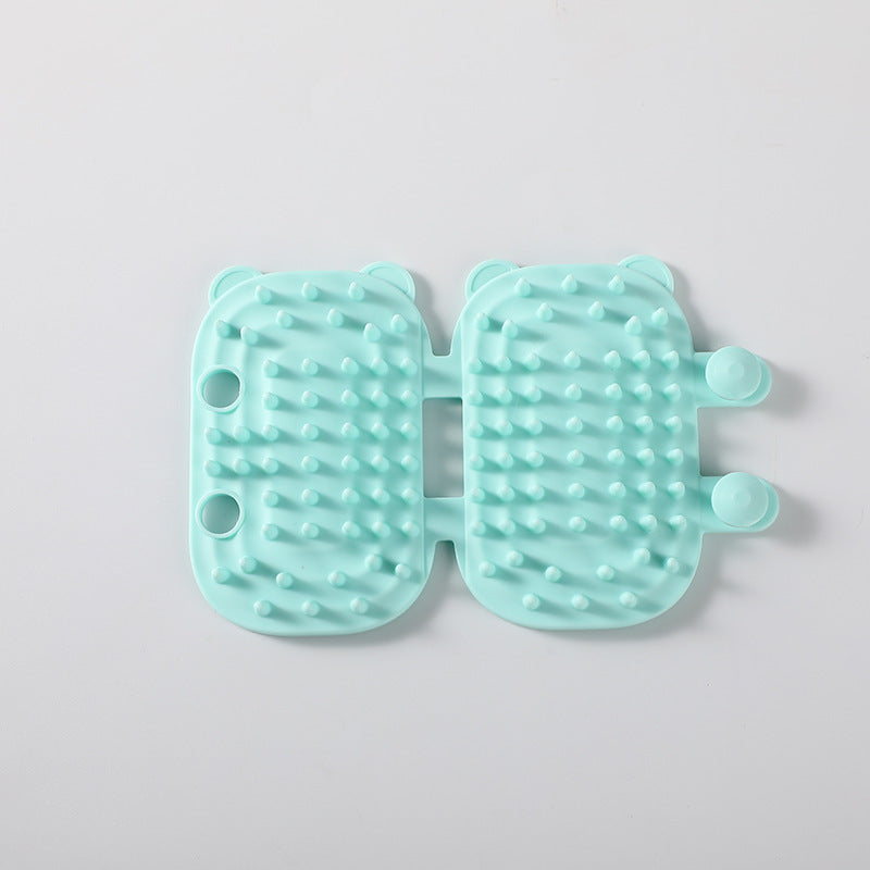 HKM-8567613 Cat Ear Petting Post with Silicone Cleaning Function in Multiple Color Options