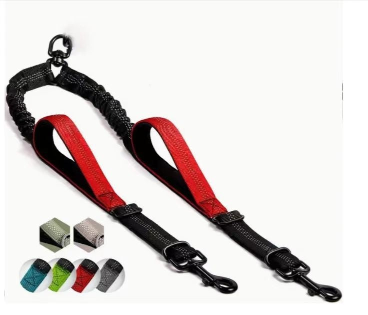 HKM-8568765 Hand-Holding Large Dog Leash with Dual Traction and Explosion-Proof Design, Adjustable Nylon Belt, 100cm Stretching Length