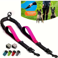 HKM-8568765 Hand-Holding Large Dog Leash with Dual Traction and Explosion-Proof Design, Adjustable Nylon Belt, 100cm Stretching Length