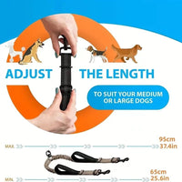 HKM-8568765 Hand-Holding Large Dog Leash with Dual Traction and Explosion-Proof Design, Adjustable Nylon Belt, 100cm Stretching Length
