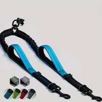 HKM-8568765 Hand-Holding Large Dog Leash with Dual Traction and Explosion-Proof Design, Adjustable Nylon Belt, 100cm Stretching Length