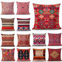 HKM-856915 Bohemian Ethnic Style Fashion Pillowcase - Peach Skin, Short Plush, Linen, 45x45cm