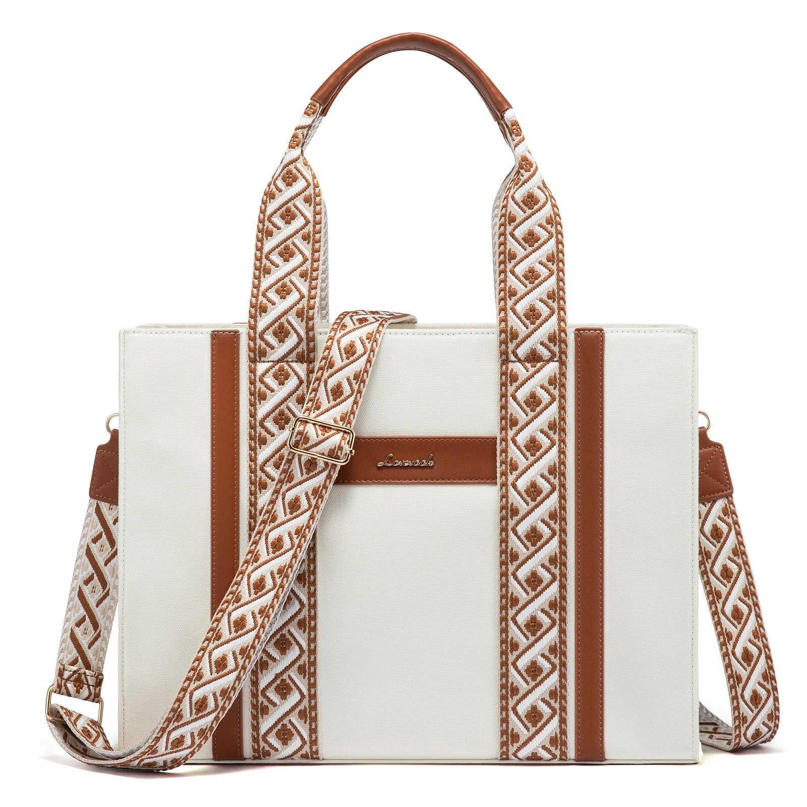 HKM-856915 Canvas Tote Shoulder Bag for Women - Versatile Crossbody Purse for Daily Use, School, Office, and Travel
