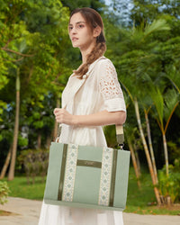 HKM-856915 Canvas Tote Shoulder Bag for Women - Versatile Crossbody Purse for Daily Use, School, Office, and Travel