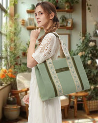 HKM-856915 Canvas Tote Shoulder Bag for Women - Versatile Crossbody Purse for Daily Use, School, Office, and Travel