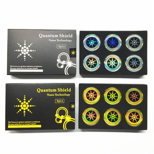 HKM-856915 Cell Phone Radiation Protection Stickers – Nano-Anion Silicone, 6 Pack, Round Design, Reduces Radiation Emissions and Extends Battery Life