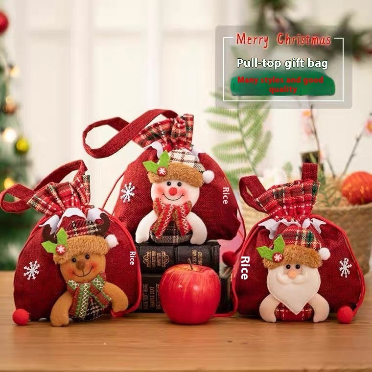 HKM-856979 Christmas Themed Children’s Gift Bags - Plush Candy Packaging in Various Styles