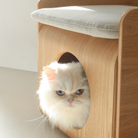 HKM-8572989 Wooden Pet Bed with Removable and Washable Design for Cats in Multiple Colors