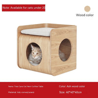 HKM-8572989 Wooden Pet Bed with Removable and Washable Design for Cats in Multiple Colors