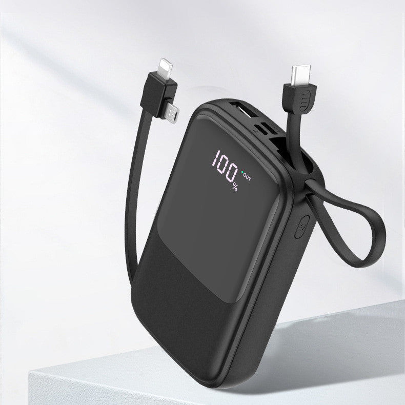HKM-857427 Compact 10000mAh Multi-USB Power Bank in Black, White, and Green with Polymer Lithium Battery
