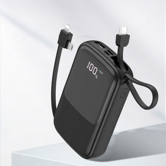 HKM-857427 Compact 10000mAh Multi-USB Power Bank in Black, White, and Green with Polymer Lithium Battery