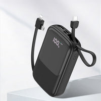 HKM-857427 Compact 10000mAh Multi-USB Power Bank in Black, White, and Green with Polymer Lithium Battery