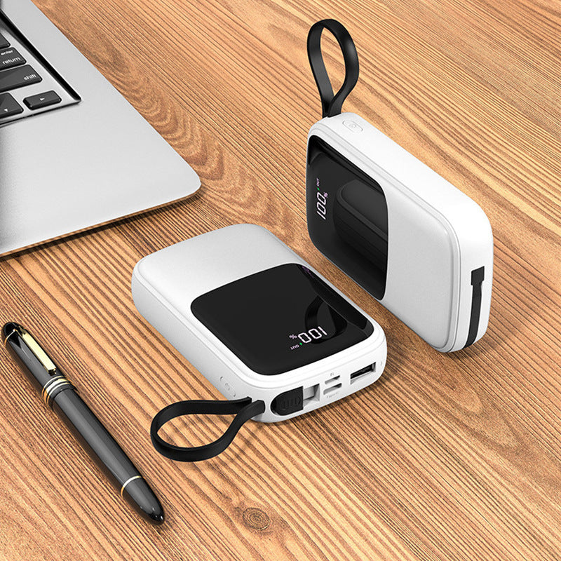 HKM-857427 Compact 10000mAh Multi-USB Power Bank in Black, White, and Green with Polymer Lithium Battery