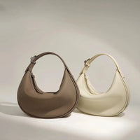 HKM-857427 Half Moon Shoulder Bag in Genuine Leather with Retro Design - Available in Multiple Colours