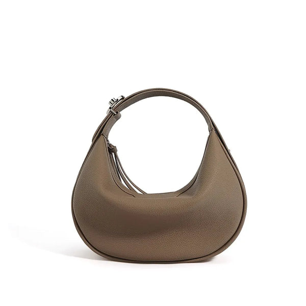 HKM-857427 Half Moon Shoulder Bag in Genuine Leather with Retro Design - Available in Multiple Colours