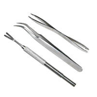 HKM-857427 Stainless Steel Pet Deworming Tool with Double Head Clip and Tick Fork