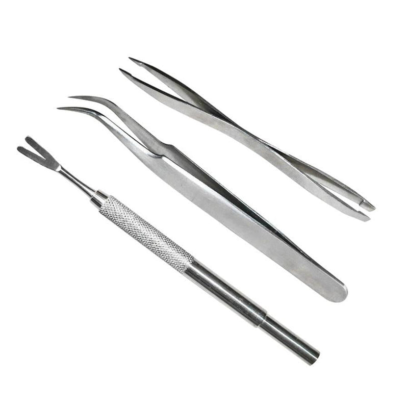HKM-857427 Stainless Steel Pet Deworming Tool with Double Head Clip and Tick Fork