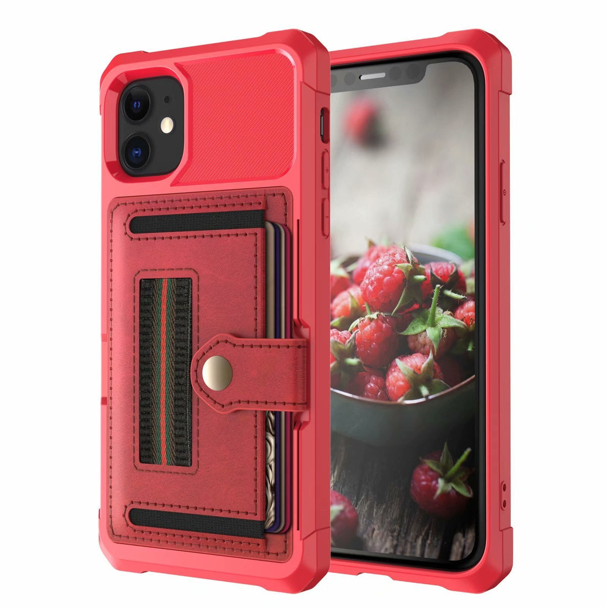 HKM-857619 TPU Mobile Phone Protective Case with Card Slot - Compatible with iPhone and Samsung Models