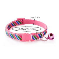 HKM-8576701 Twill Printed Pet Collar with Adjustable Bell, 1.0cm Width, Fits 19-32cm Neck