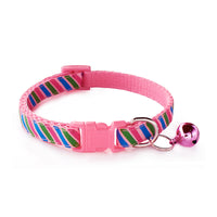 HKM-8576701 Twill Printed Pet Collar with Adjustable Bell, 1.0cm Width, Fits 19-32cm Neck