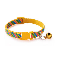 HKM-8576701 Twill Printed Pet Collar with Adjustable Bell, 1.0cm Width, Fits 19-32cm Neck