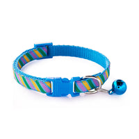 HKM-8576701 Twill Printed Pet Collar with Adjustable Bell, 1.0cm Width, Fits 19-32cm Neck