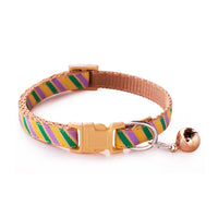 HKM-8576701 Twill Printed Pet Collar with Adjustable Bell, 1.0cm Width, Fits 19-32cm Neck