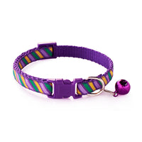 HKM-8576701 Twill Printed Pet Collar with Adjustable Bell, 1.0cm Width, Fits 19-32cm Neck