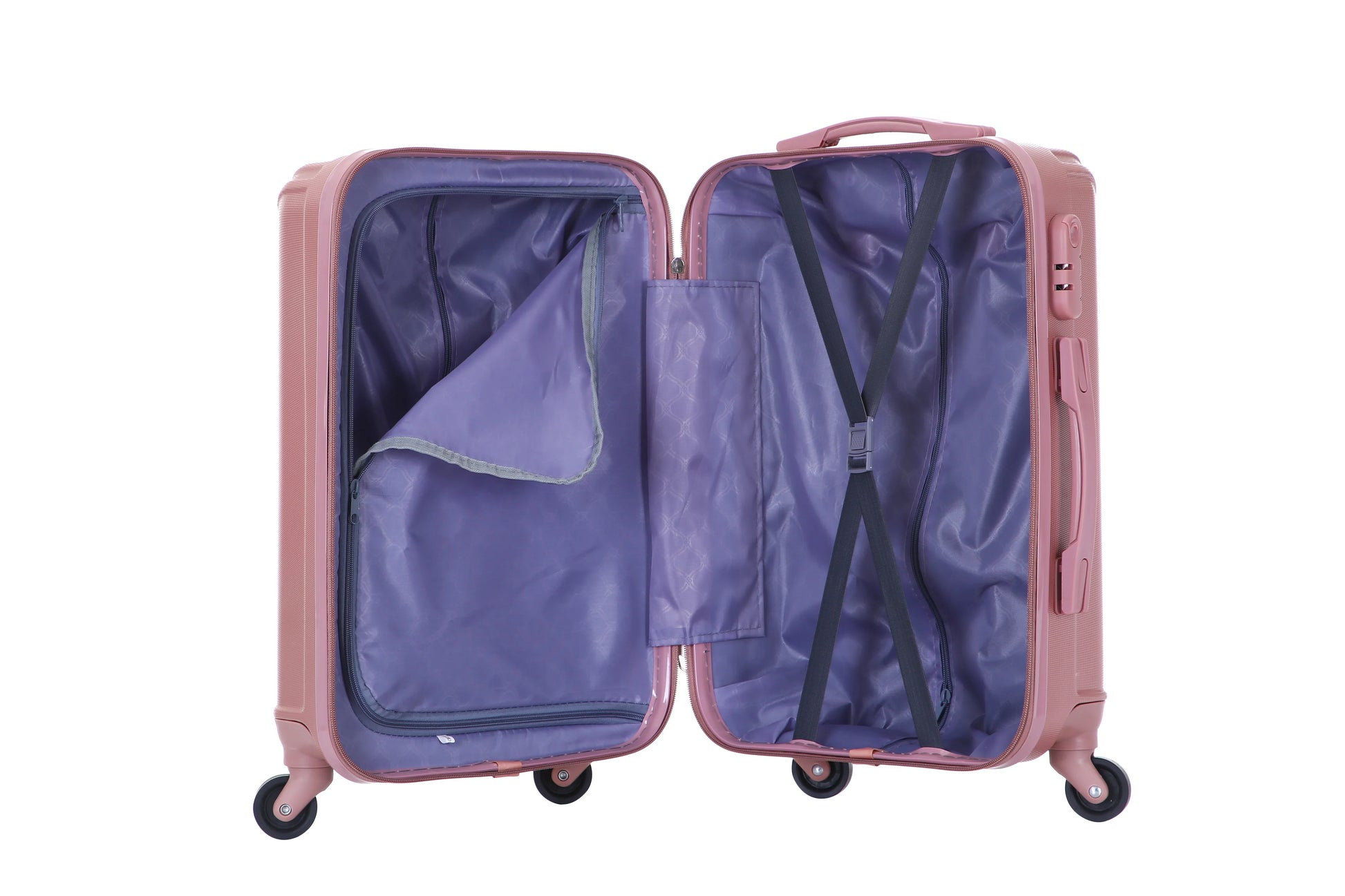 HKM-857747 Shiny ABS + PC Zipper Pulls Luggage Set for Women - Travel Suitcase Collection