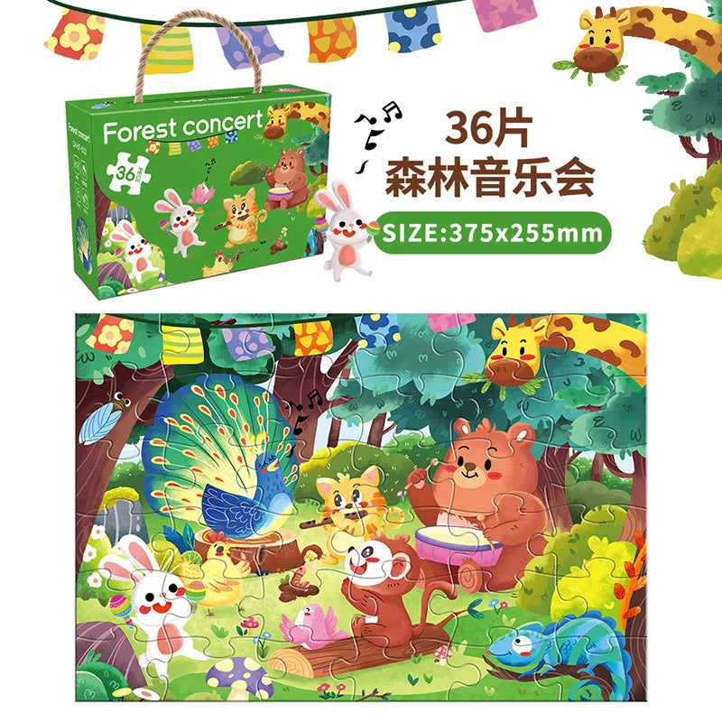 HKM-857811 Custom Round Cardboard Jigsaw Puzzles for Kids - Available in 48, 50, or 100 Pieces