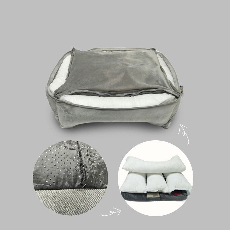 HKM-8578749 Removable and Washable Cloth Dog Kennel in Grey - Multiple Sizes Available