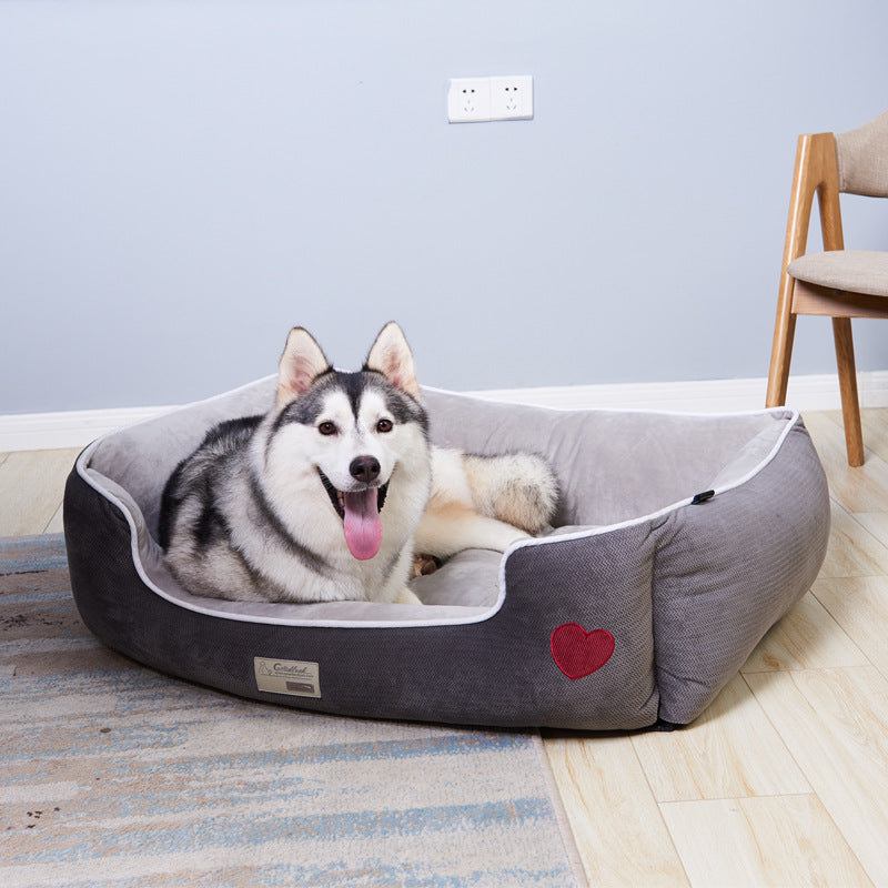 HKM-8578749 Removable and Washable Cloth Dog Kennel in Grey - Multiple Sizes Available