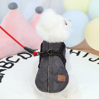 HKM-8579133 Reflective Cotton Vest for Dogs - Soft, Comfortable, Available in Khaki, Rose Red, Black Gray, Multiple Sizes