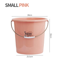 HKM-857939 Round PP Plastic Bucket with Lid for Bathroom and Washroom Use