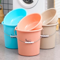 HKM-857939 Round PP Plastic Bucket with Lid for Bathroom and Washroom Use