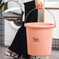 HKM-857939 Round PP Plastic Bucket with Lid for Bathroom and Washroom Use