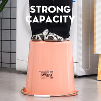 HKM-857939 Round PP Plastic Bucket with Lid for Bathroom and Washroom Use