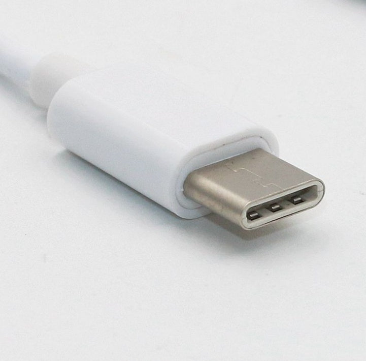 HKM-858003 Type-C to 3.5mm Audio Cable for Universal Headphones - 11.5cm Length, White, PVC Wire with ABS Shell