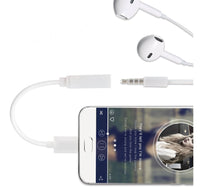 HKM-858003 Type-C to 3.5mm Audio Cable for Universal Headphones - 11.5cm Length, White, PVC Wire with ABS Shell
