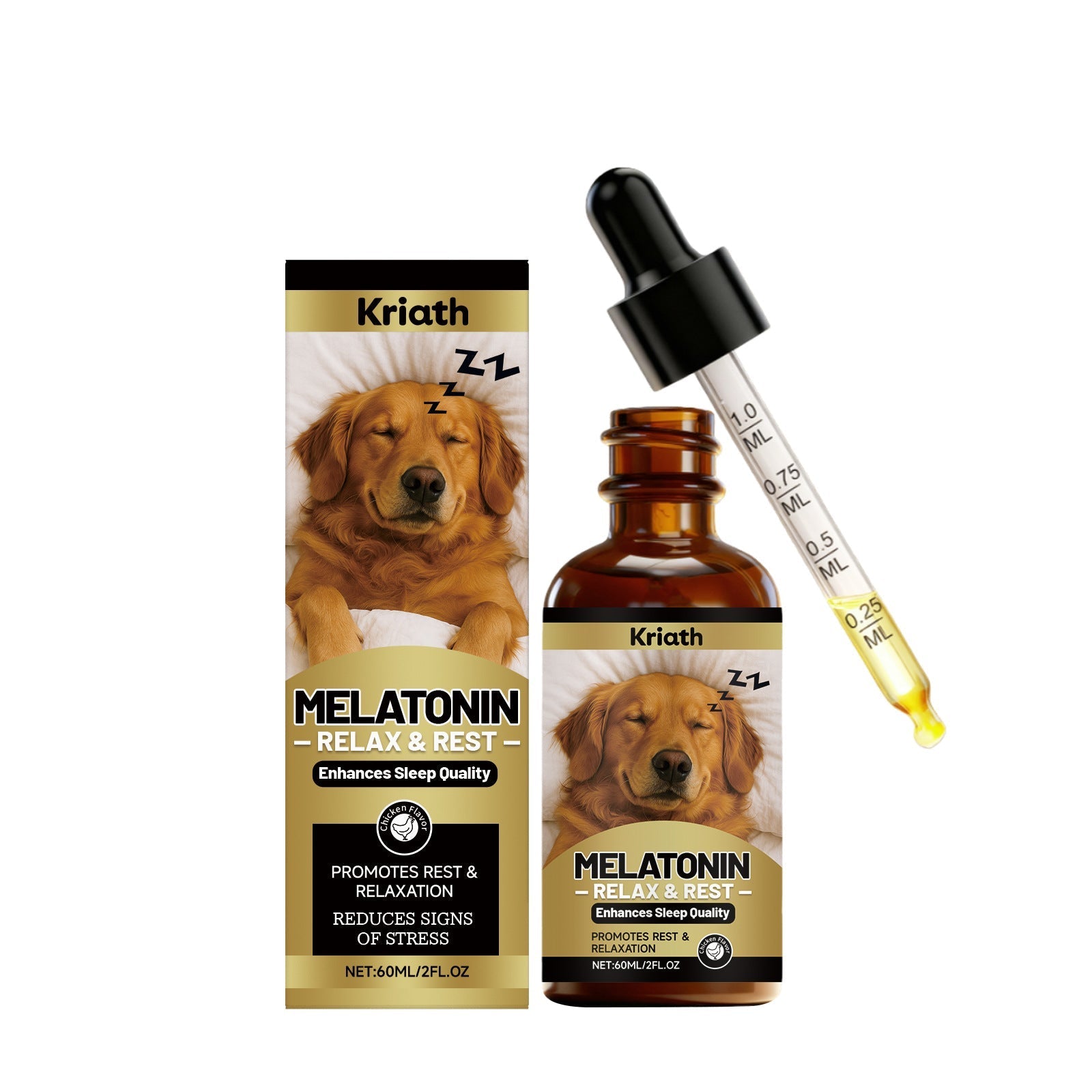 HKM-8580541 Dog Advanced Melatonin Drops for Calm and Relaxation - 60ml Natural Sleep Support
