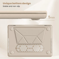 HKM-858067 Gold PU Kickstand Cover for MacBook Pro 14-inch (2021/2023) Models A2442, A2779, A2918, A2992