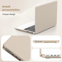 HKM-858067 Gold PU Kickstand Cover for MacBook Pro 14-inch (2021/2023) Models A2442, A2779, A2918, A2992