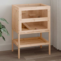 HKM-8582077 Wooden Hamster Cage with Accessories – Solid Fir Wood, Multi-Level Design, Spacious Habitats for Small Pets