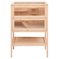 HKM-8582077 Wooden Hamster Cage with Accessories – Solid Fir Wood, Multi-Level Design, Spacious Habitats for Small Pets