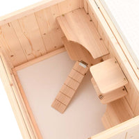HKM-8582077 Wooden Hamster Cage with Accessories – Solid Fir Wood, Multi-Level Design, Spacious Habitats for Small Pets