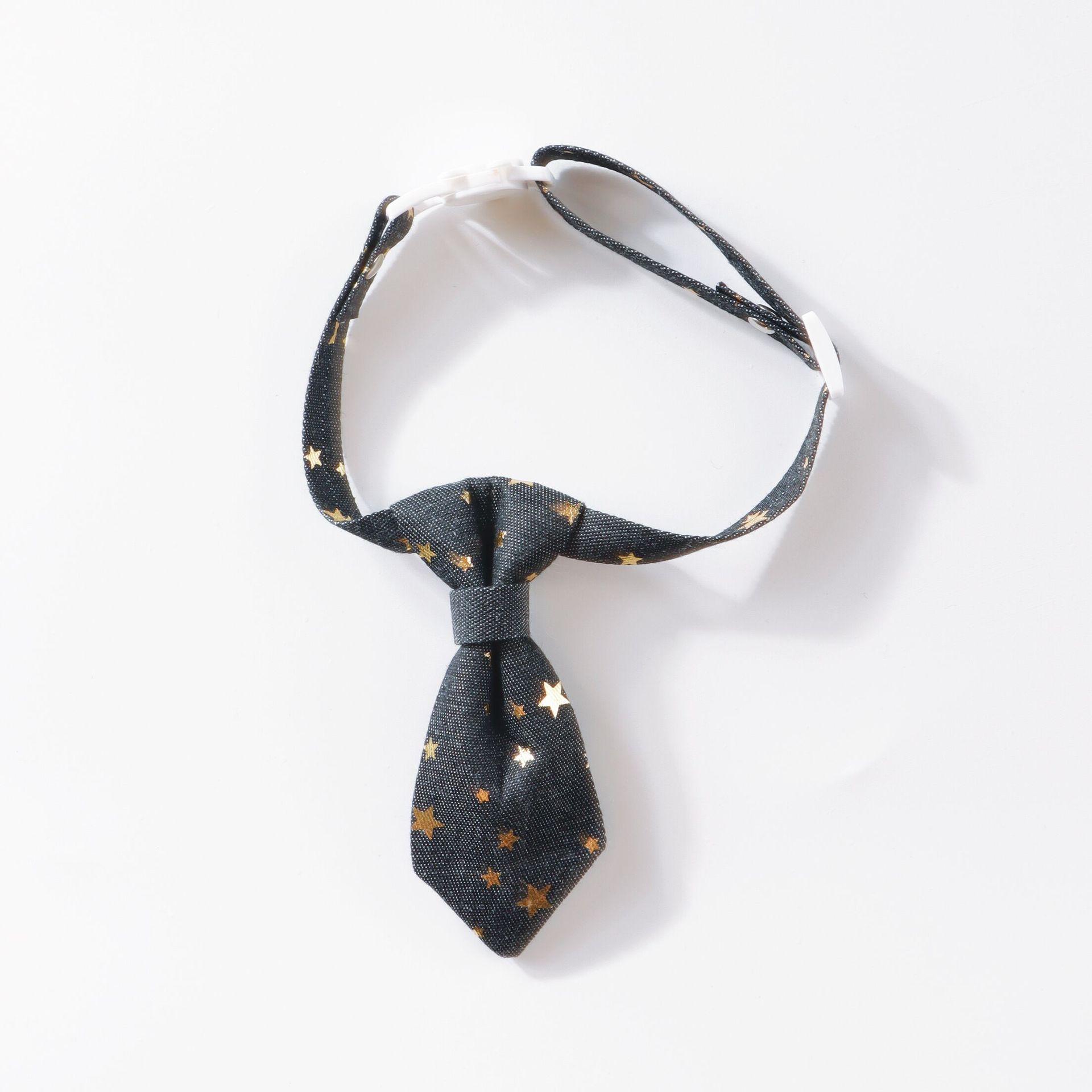 HKM-8582717 Fancy Adjustable Dog Collar for Small and Medium Dogs - Long Tie Design with Golden Star Decoration