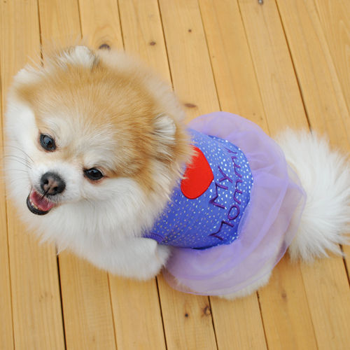 HKM-8582845 Cute Embroidered Cotton Skirt for Puppies