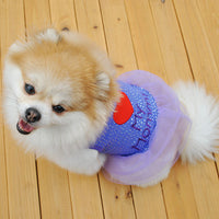 HKM-8582845 Cute Embroidered Cotton Skirt for Puppies